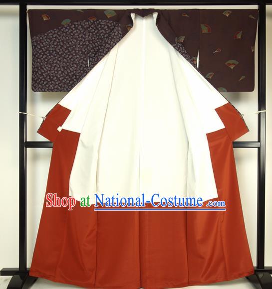 Japanese National Costume Palace Coffee Kimono Ancient Male Hakama Yukata Robe for Men