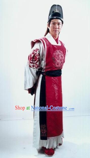 Chinese Traditional Tang Dynasty Princess Husband Guo Ai Replica Costume for Men