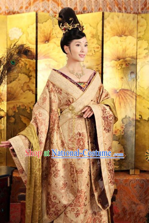 Chinese Traditional Tang Dynasty Princess Tai Ping Palace Replica Costume for Women