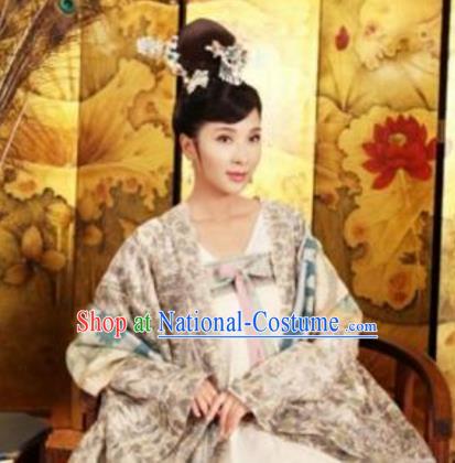 Chinese Ancient Tang Dynasty Embroidered Dress Princess Taiping Replica Costume for Women