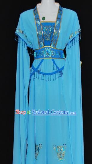 Traditional China Beijing Opera Actress Blue Dress Chinese Peking Opera Diva Costume