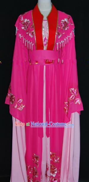 Traditional China Beijing Opera Diva Rosy Dress Chinese Peking Opera Embroidered Costume