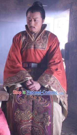 Chinese Ancient Emperor Taizong of Tang Dynasty Li Shimin Embroidered Replica Costume for Men