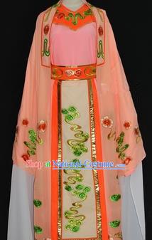 Traditional Chinese Beijing Opera Niche Costume Scholar Embroidery Orange Robe for Adults