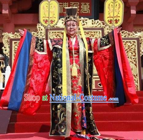 Ancient Chinese Tang Dynasty Empress Wu Zetian Hanfu Dress Female Emperor Replica Costume for Women