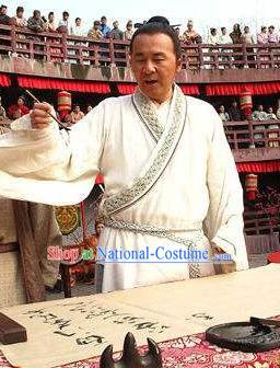 Chinese Ancient Tang Dynasty Romanticism Poet Li Bai Replica Costume for Men