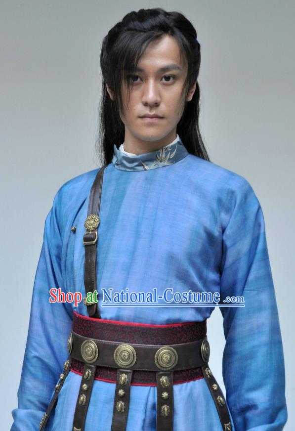 Traditional Chinese Tang Dynasty Swordsman Imperial Bodyguard Replica Costume for Men