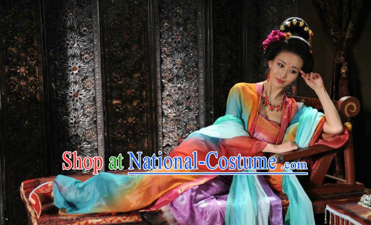 Traditional Chinese Ancient Costume Ancient  Tang Dynasty Hanfu Dress Clothing