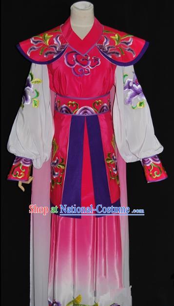 Traditional Chinese Beijing Opera Female Warrior Pink Dress Peking Opera Blues Embroidered Costume