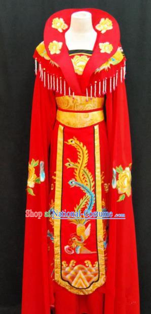 Traditional Chinese Beijing Opera Imperial Empress Dress Peking Opera Diva Embroidered Red Costume