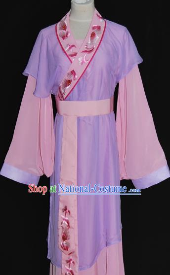 Traditional Chinese Beijing Opera Maidservants Purple Dress Peking Opera Young Lady Costume