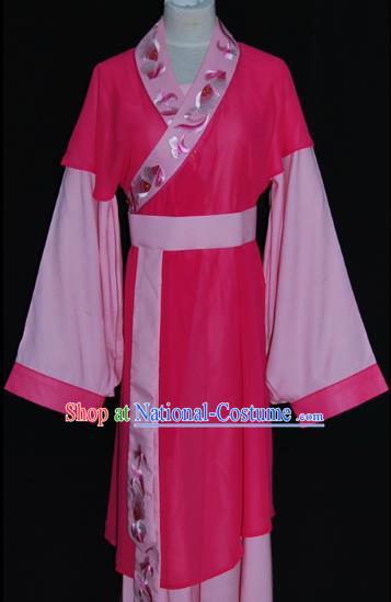 Traditional Chinese Beijing Opera Maidservants Rosy Dress Peking Opera Young Lady Costume