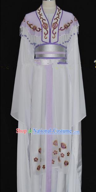 Traditional Chinese Beijing Opera Princess Purple Dress Peking Opera Diva Embroidered Costume