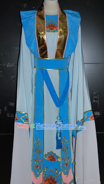 Traditional Chinese Beijing Opera Costume Peking Opera Niche Blue Clothing for Adults