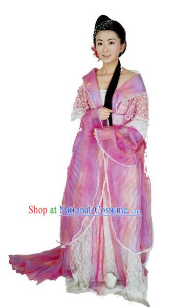 Chinese Ancient Tang Dynasty Imperial Princess Embroidered Hanfu Dress Replica Costume for Women