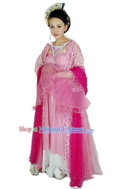 Ancient Chinese Tang Dynasty Imperial Consort Bao Embroidered Hanfu Dress Replica Costume for Women