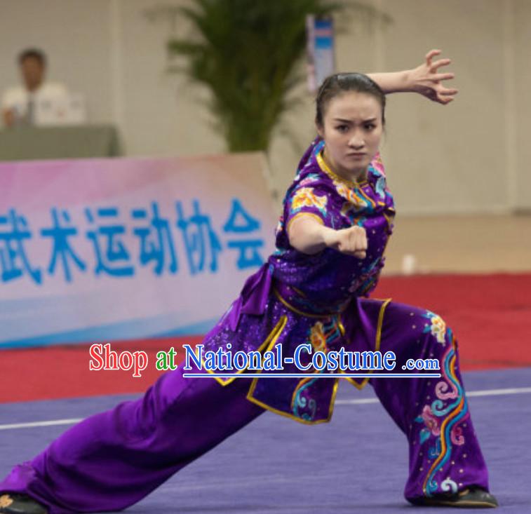 Top Southern Fists Kung Fu Uniforms  Tai Chi Uniforms Martial Arts Blouse Pants Kung Fu Suits Kungfu Outfit Professional Kung Fu Clothing Complete Set for Girls Kids Teenagers