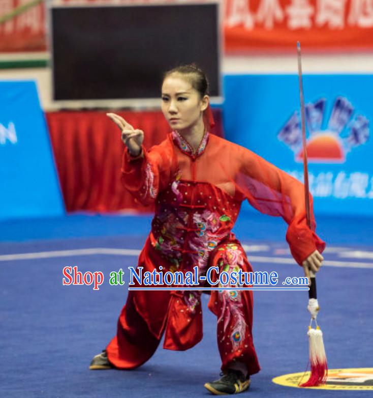 Top Female Taiji Quan Uniforms Kung Fu Suit Kung Fu Uniform Chinese Jacket Taiji Clothes Dress Dresses Kung Fu Clothing Embroidered Tai Chi Suits Custom Kung Fu Embroidery Uniforms