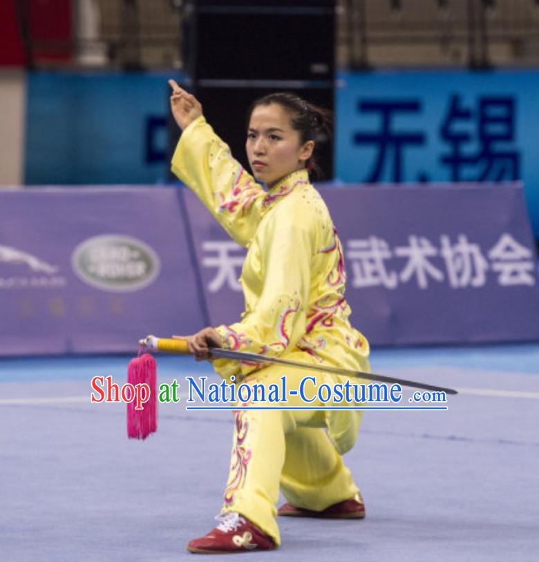 Supreme Custom Competition Female Taiji Quan Uniforms Kung Fu Suit Kung Fu Uniform Chinese Jacket Taiji Clothes Dress Dresses Kung Fu Clothing Embroidered Tai Chi Suits Custom Kung Fu Embroidery Uniforms