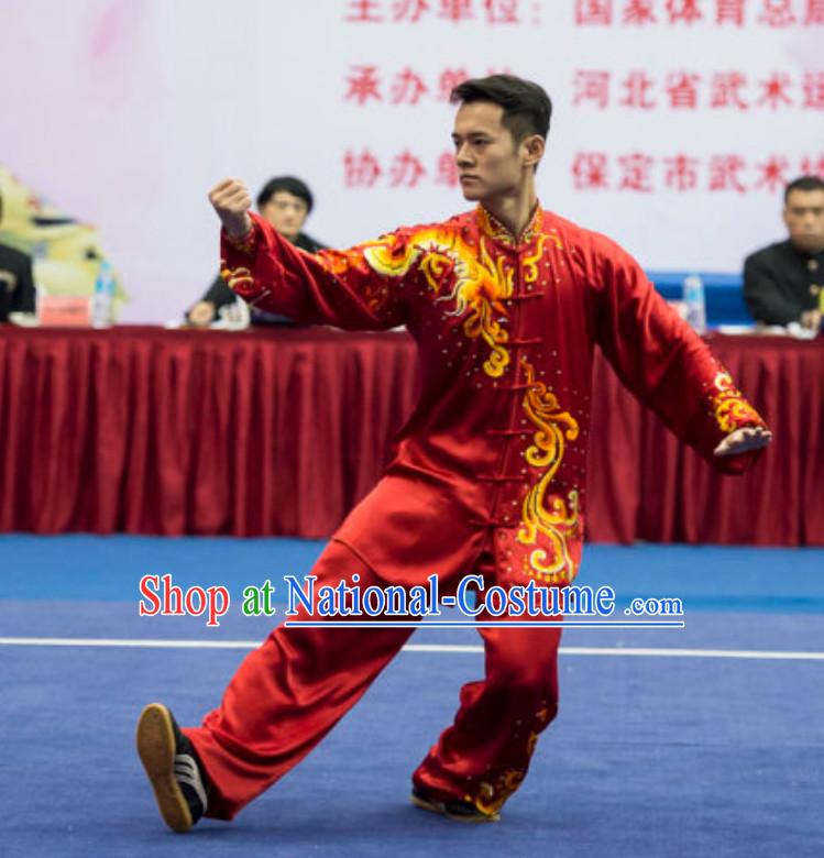 Supreme Custom Competition Male Taiji Quan Uniforms Kung Fu Suit Kung Fu Uniform Chinese Jacket Taiji Clothes Dress Dresses Kung Fu Clothing Embroidered Tai Chi Suits Custom Kung Fu Embroidery Uniforms