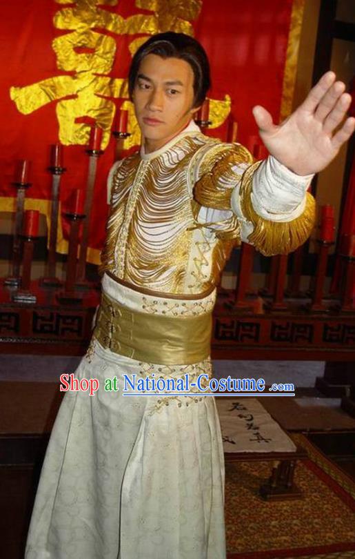 Chinese Ancient Tang Dynasty Prince Qin Li Shimin Embroidered Replica Costume for Men