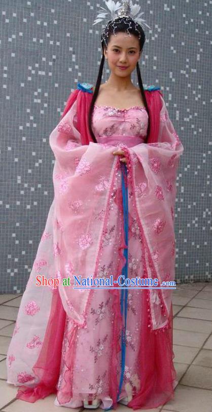 Ancient Chinese Tang Dynasty Crown Princess of Li Jiancheng Hanfu Dress Replica Costume for Women