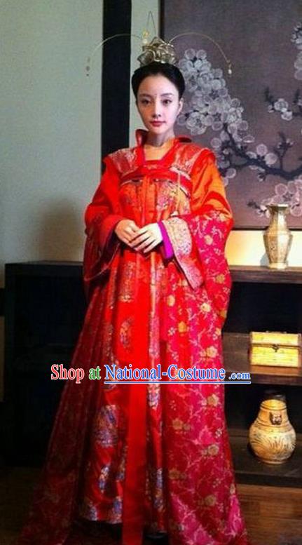 Chinese Tang Dynasty Historical Costume Ancient Imperial Consort Wedding Dress Replica Costume for Women