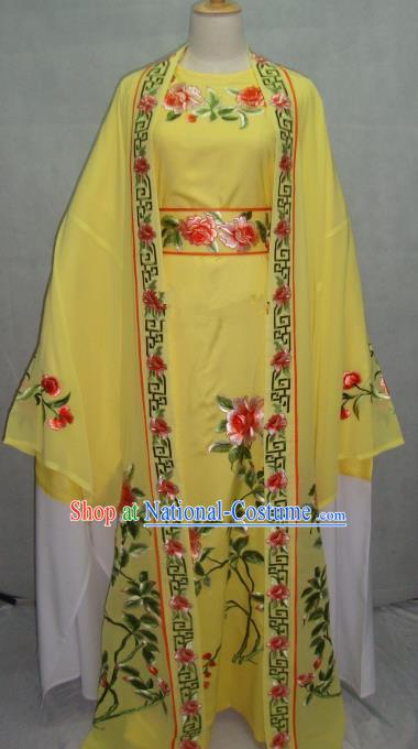 Traditional Chinese Beijing Opera Young Men Yellow Robe Peking Opera Niche Costume for Adults