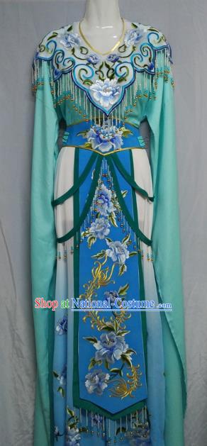 Traditional Chinese Beijing Opera Princess Green Dress Professional Peking Opera Diva Embroidered Clothing