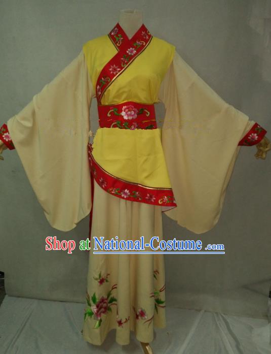 Traditional Chinese Beijing Opera Young Lady Embroidered Costume Professional Peking Opera Maidservants Clothing