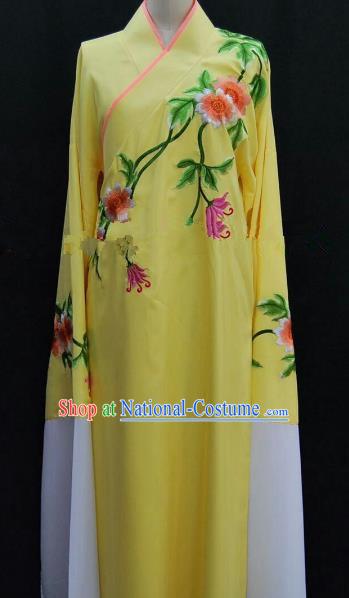 Traditional Chinese Beijing Opera Embroidered Yellow Robe Peking Opera Niche Costume for Adults