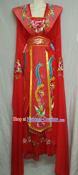 Traditional Chinese Beijing Opera Diva Embroidered Costume Professional Peking Opera Princess Red Clothing