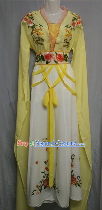 Traditional Chinese Beijing Opera Nobility Lady Costume Professional Peking Opera Diva Yellow Dress