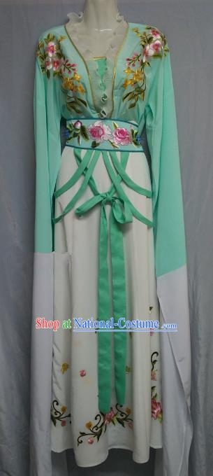 Traditional Chinese Beijing Opera Nobility Lady Costume Professional Peking Opera Diva Green Dress