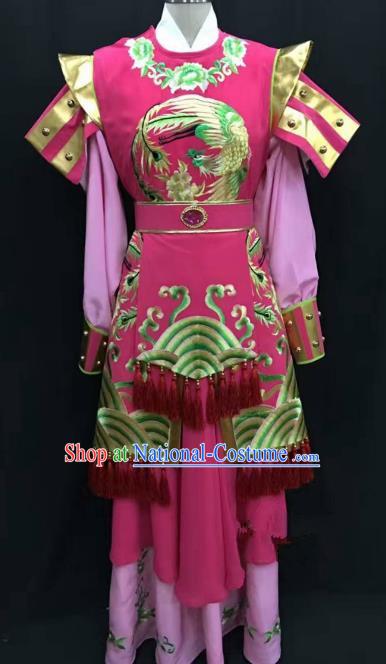 Traditional Chinese Beijing Opera Martial Lady Costume Professional Peking Opera Rosy Clothing