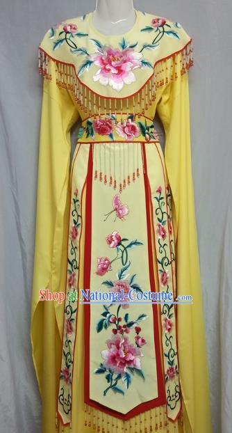 Top Grade Chinese Beijing Opera Actress Costume China Professional Peking Opera Diva Yellow Dress