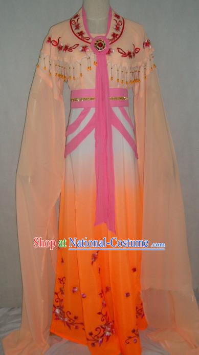 Top Grade Chinese Beijing Opera Princess Costume China Professional Peking Opera Orange Dress