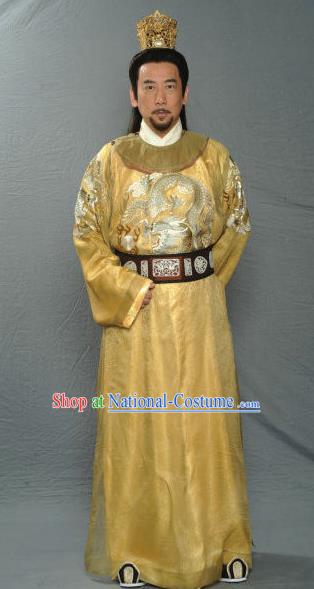 Traditional Chinese Ancient Imperial Robe Emperor Huizong of Song Dynasty Zhao Ji Replica Costume for Men