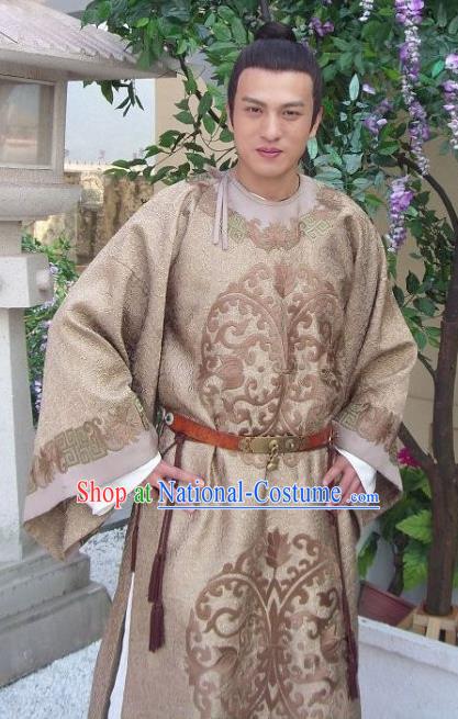 Traditional Chinese Ancient Tang Dynasty Crown Prince Li Jiancheng Replica Costume for Men