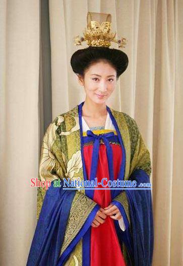 Chinese Ancient Tang Dynasty Empress Zhangsun of Li Shimin Hanfu Dress Historical Costume for Women