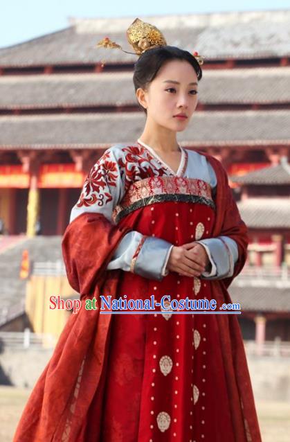 Chinese Ancient Tang Dynasty Princess Chuyun Hanfu Dress Historical Costume for Women