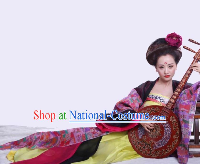 Chinese Ancient Tang Dynasty Courtesan Hanfu Dress Geisha Historical Costume for Women