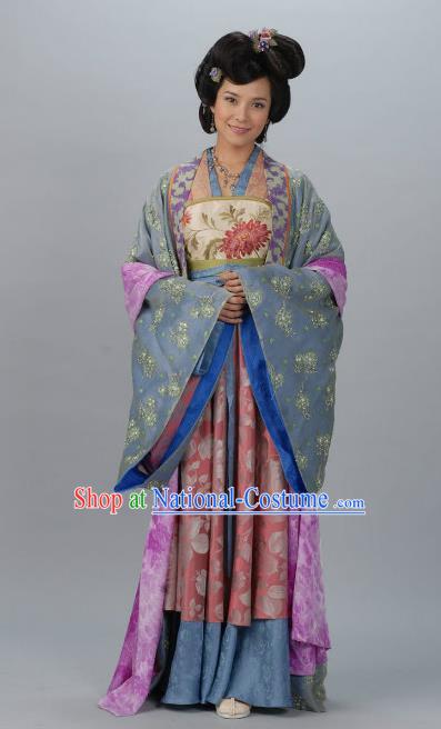 Chinese Ancient Tang Dynasty Dowager Hanfu Dress Historical Costume for Women