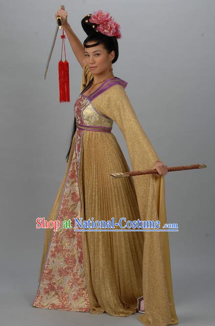 Chinese Ancient Tang Dynasty Swordswoman Daughter of Di Renjie Hanfu Dress Historical Costume for Women