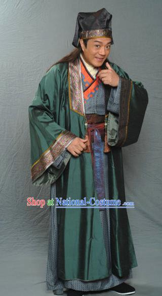 Traditional Chinese Ancient Song Dynasty Country Gentleman Replica Costume for Men