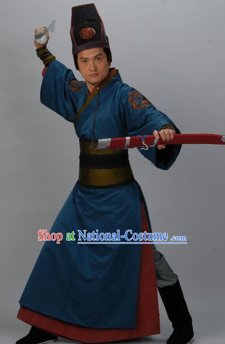 Chinese Ancient Tang Dynasty Imperial Bodyguard Swordsman Song Tingyu Replica Costume for Men