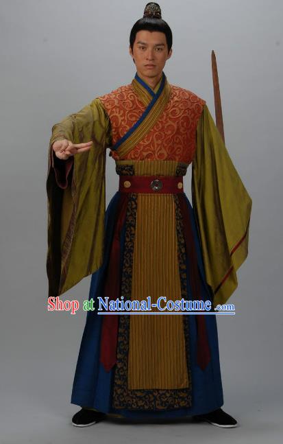 Chinese Ancient Tang Dynasty Nobility Childe Swordsman Replica Costume for Men