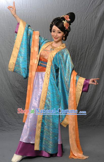 Chinese Ancient Tang Dynasty Dance Embroidered Hanfu Dress Historical Costume for Women