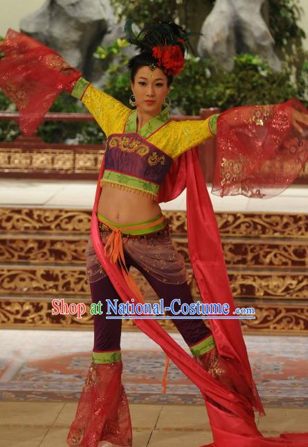 Chinese Ancient Tang Dynasty Palace Dance Clothing Historical Costume for Women