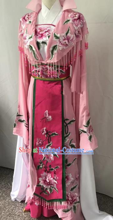 Top Grade Chinese Beijing Opera Actress Pink Dress China Peking Opera Diva Embroidered Costume